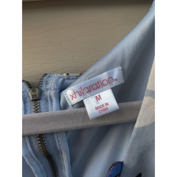 Xhilaration Womens Blue Floral Dress Size Medium M Beach Flowers Spring Summer - Picture 4 of 12